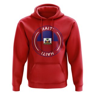 Haiti Football Badge Hoodie (Red)