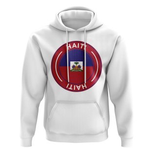 Haiti Football Badge Hoodie (White)