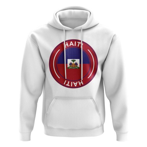 Haiti Football Badge Hoodie (White)