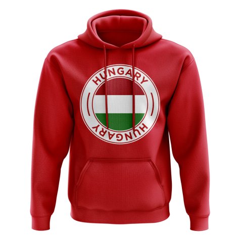 Hungary Football Badge Hoodie (Red)