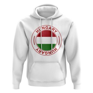 Hungary Football Badge Hoodie (White)