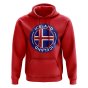 Iceland Football Badge Hoodie (Red)