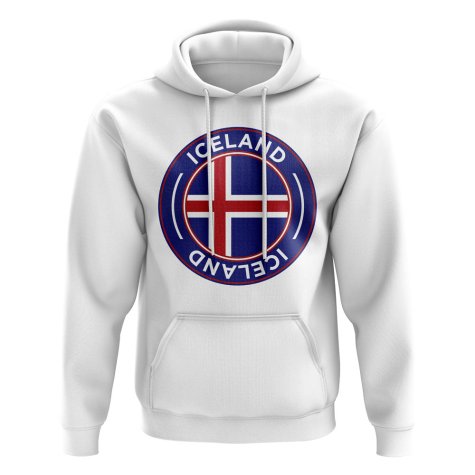 Iceland Football Badge Hoodie (White)
