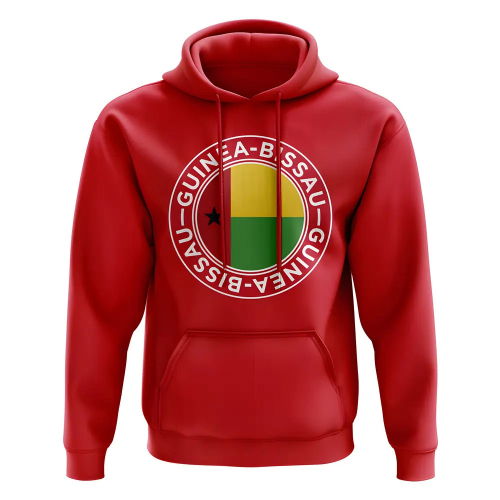 Guinea Bissau Football Badge Hoodie (Red)
