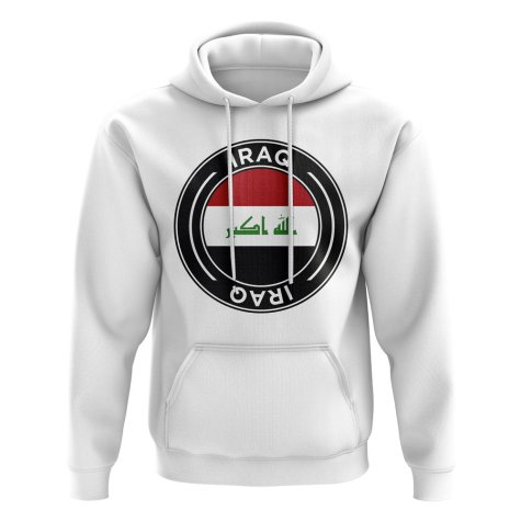Iraq Football Badge Hoodie (White)