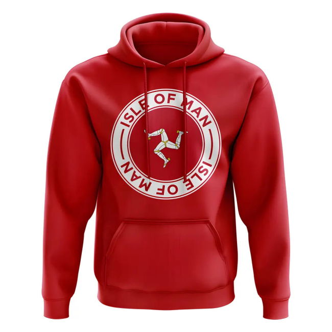Isle of Man Football Badge Hoodie (Red)
