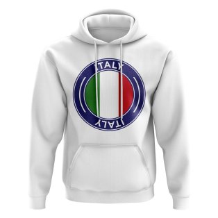 Italy Football Badge Hoodie (White)