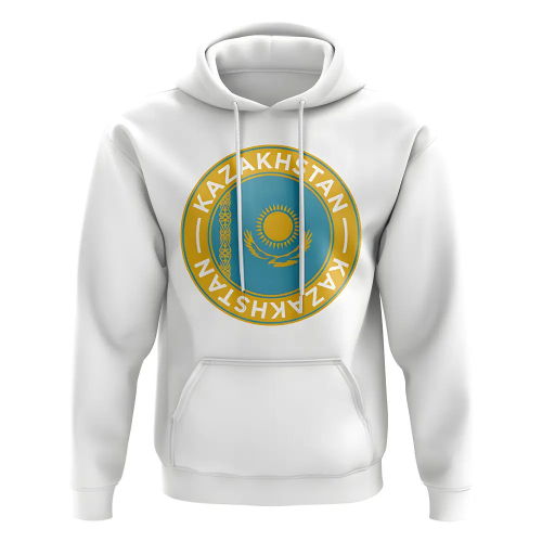 Kazakhstan Football Badge Hoodie (White)