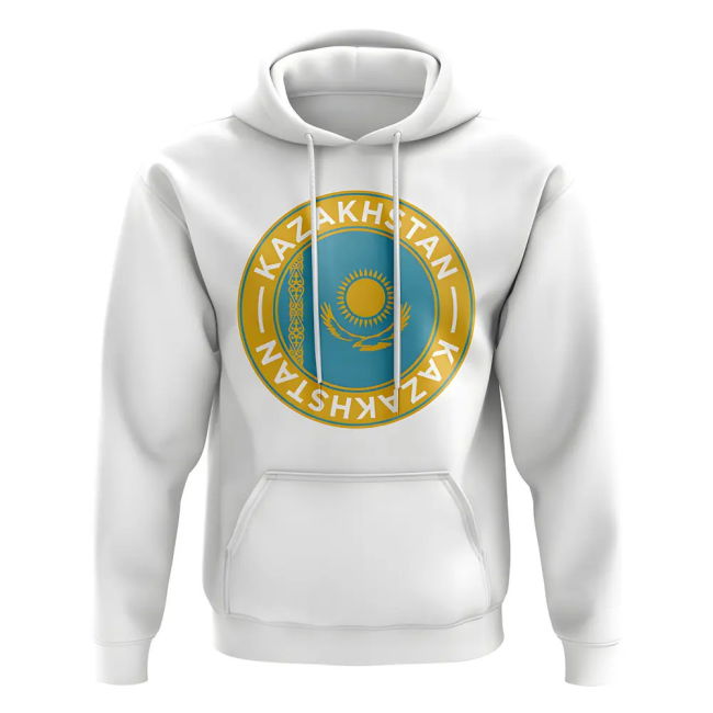 Kazakhstan Football Badge Hoodie (White)