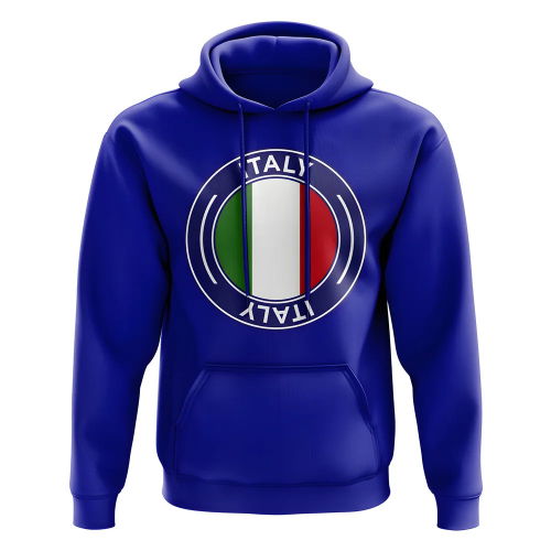 Italy Football Badge Hoodie (Royal)