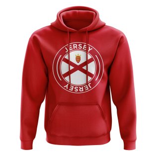 Jersey Football Badge Hoodie (Red)