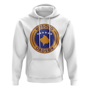 Kosovo Football Badge Hoodie (White)
