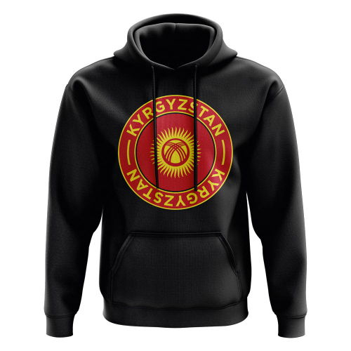 Kyrgyzstan Football Badge Hoodie (Black)