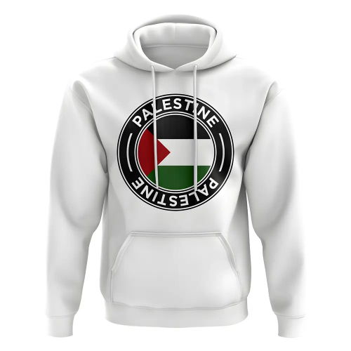 Palestine Football Badge Hoodie (White)