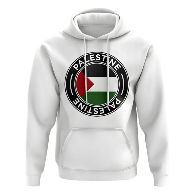 Palestine Football Badge Hoodie (White)