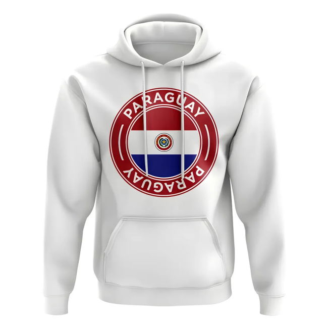 Paraguay Football Badge Hoodie (White)