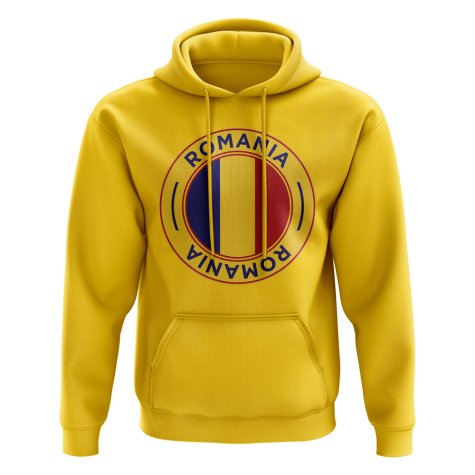Romania Football Badge Hoodie (Yellow)