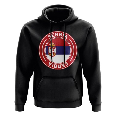 Serbia Football Badge Hoodie (Black)