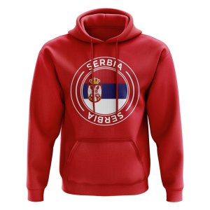 Serbia Football Badge Hoodie (Red)