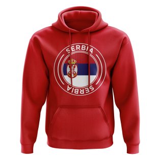 Serbia Football Badge Hoodie (Red)