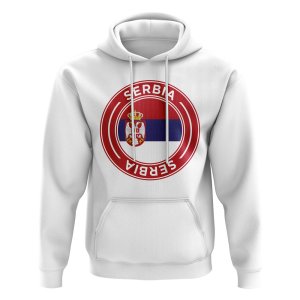 Serbia Football Badge Hoodie (White)