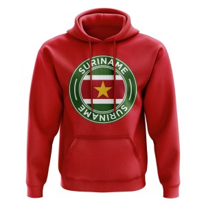 Suriname Football Badge Hoodie (Red)