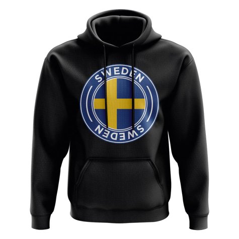 Sweden Football Badge Hoodie (Black)