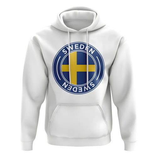 Sweden Football Badge Hoodie (White)