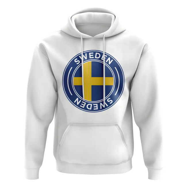 Sweden Football Badge Hoodie (White)