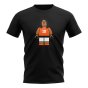 Ruud Gullit Holland Brick Footballer T-Shirt (Black)