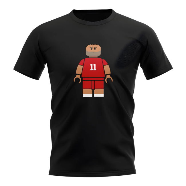 Mo Salah Liverpool Brick Footballer T-Shirt (Black)
