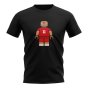 Mo Salah Liverpool Brick Footballer T-Shirt (Black)
