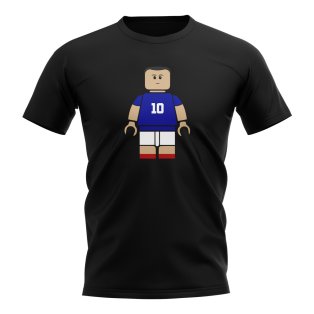 Zinedine Zidane France Brick Footballer T-Shirt (Black)