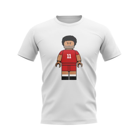 Mo Salah Liverpool Brick Footballer T-Shirt (White)