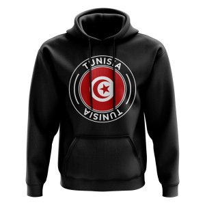 Tunisia Football Badge Hoodie (Black)