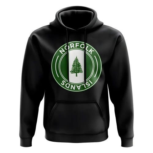 Norfolk Islands Football Badge Hoodie (Black)