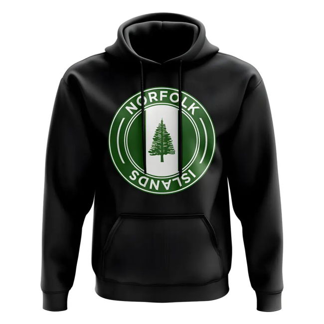 Norfolk Islands Football Badge Hoodie (Black)