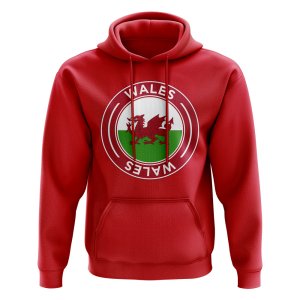 Wales Football Badge Hoodie (Red)