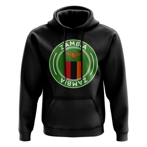 Zambia Football Badge Hoodie (Black)
