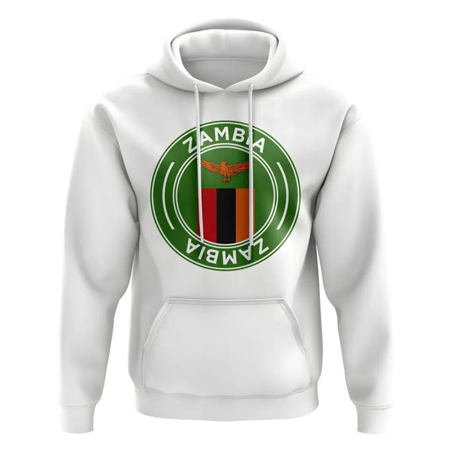 Zambia Football Badge Hoodie (White)