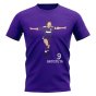 Gabriel Batistuta Fiorentina Player Graphic T-Shirt (Purple)