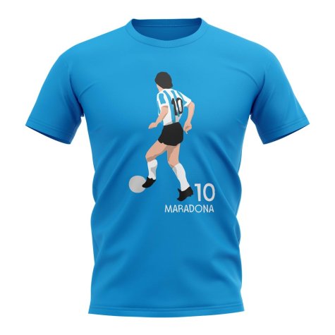 Diego Maradona Argentina Player Graphic T-Shirt (Sky Blue)