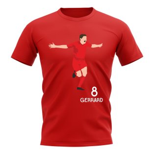 Steven Gerrard Liverpool Player Graphic T-Shirt (Red)