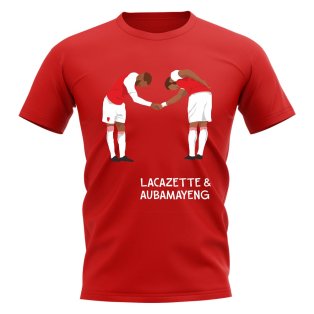 Lacazette Aubameyang Arsenal Player Graphic T-Shirt (Red)