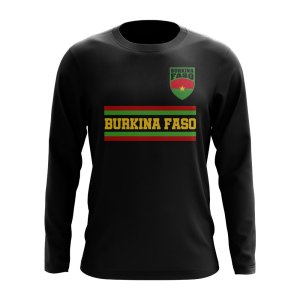 Burkina Faso Core Football Country Long Sleeve T-Shirt (Black)
