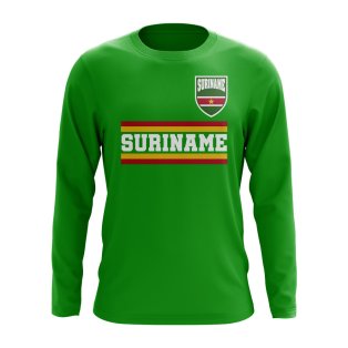 Suriname Core Football Country Long Sleeve T-Shirt (Green)