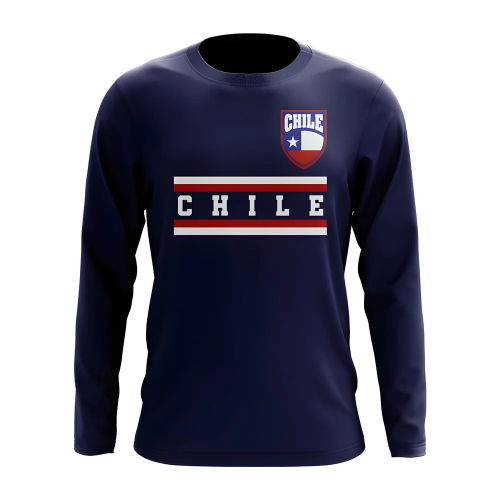 Chile Core Football Country Long Sleeve T-Shirt (Navy)