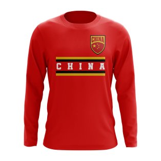 China Core Football Country Long Sleeve T-Shirt (Red)