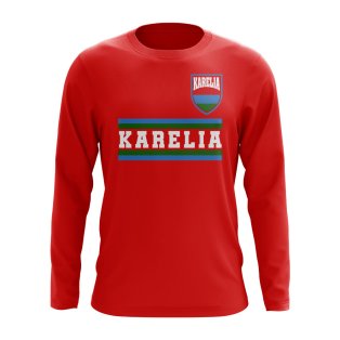Karelia Core Football Country Long Sleeve T-Shirt (Red)
