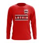 Latvia Core Football Country Long Sleeve T-Shirt (Red)